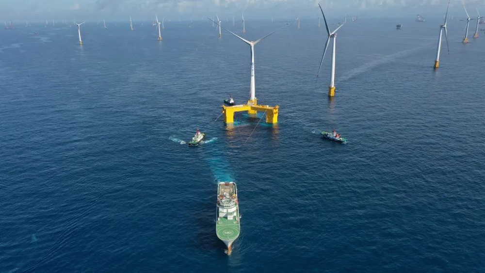 【Felicitaciones】La primera turbina eólica marina flotante resistente a los tifones del mundo está conectada a la red